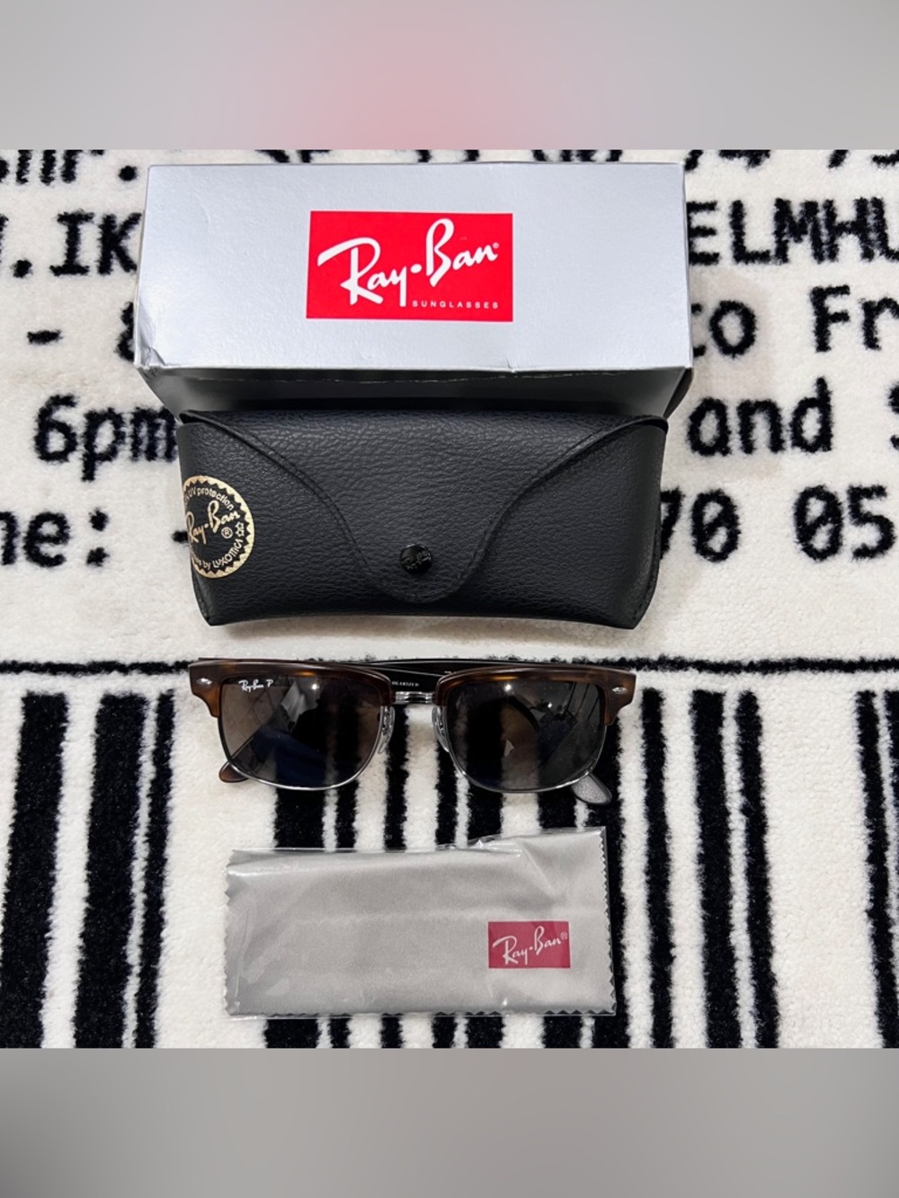 RayBan RB4190 Matte Havana Brown Polarized Propionate Square Clubmaster